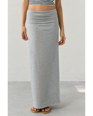 Out From Under Bec Foldover Maxi Skirt - Gray