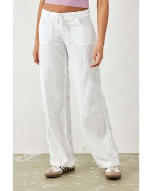 BDG White Linen 5-pocket Pant