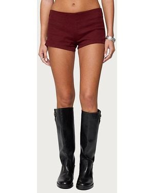 Edikted Dinah Denim Micro Shorts - Red