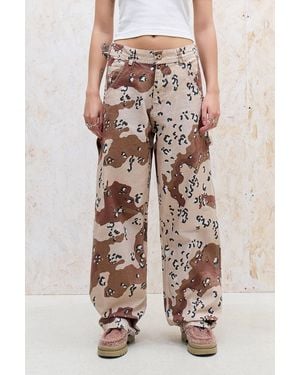 Stan Ray Chocolate Chip Camo Carpenter Straight Leg Jeans 26 At Urban Outfitters - Multicolour