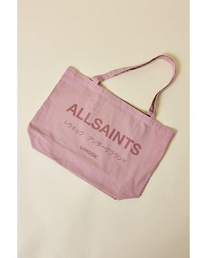AllSaints Underground Logo Printed Tote Bag - Pink