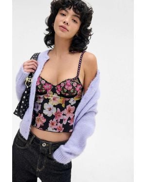 Out From Under Floral Underwire Cami - Black