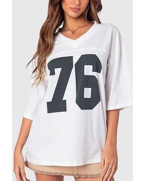 Edikted 76 Oversized T-Shirt Top - Blue