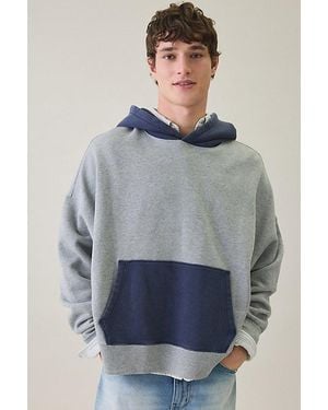 Standard Cloth Blocked Hoodie Sweatshirt - Grey