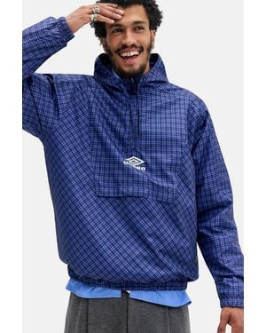 Umbro Uo Exclusive Check Windbreaker Jacket - Blue