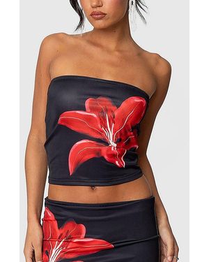 Edikted Tiger Blossom Tube Top - Red