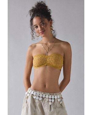 Out From Under Veronica Lace Pinch-Front Bandeau Bralette - Metallic