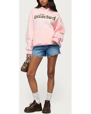 Edikted Camo Cutie Oversized Hoodie - Pink