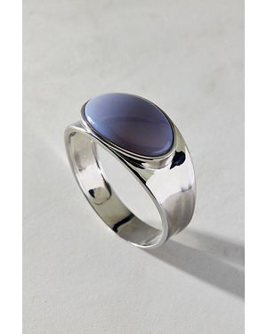 Urban Outfitters Stone Inset Metal Bangle Bracelet - Grey