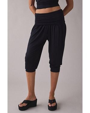Out From Under Stormy Foldover Culotte Pants - Blue