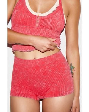 Out From Under Andi Stripe Seamless Micro Shorts - Pink
