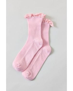 Urban Outfitters Hazel Eyelet Trim Socks - Pink
