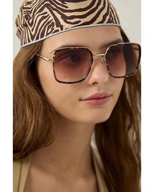 Urban Outfitters Lana Oversized Rectangle Sunglasses - Brown