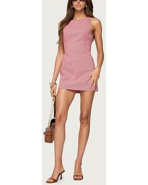 Edikted Macee Gingham Romper - Pink