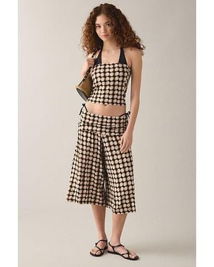 Out From Under Poolside Cool Jersey Knit Capri 2-Piece Set Pant - Natural