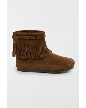 Minnetonka Suede Fringe High Top Boot - Brown