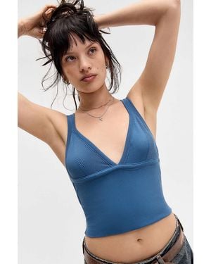 Urban Outfitters Uo Jade Seamless Cut Out Top - Blue