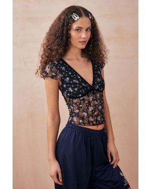 Kimchi Blue Madison Semi-sheer Lace Blouse - Black
