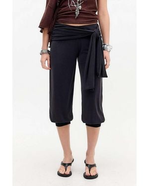 Silence + Noise Silence + Noise Cupro Pantaloon Capri Trousers - Blue