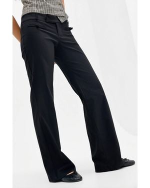 Urban Outfitters Uo Suzie Bengaline Low Rise Trousers - Blue