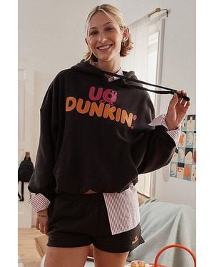 Urban Outfitters Dunkin' Uo Exclusive Graphic Bubble Hoodie Sweatshirt - Brown