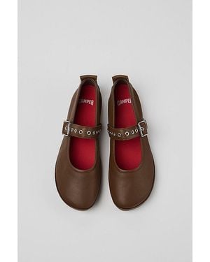 Camper Right Nina Buckle Ballerinas Shoe - Red