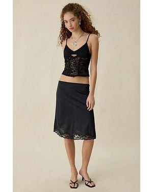 Out From Under Carmen Open-Back Sheer Lace Cami - Natural