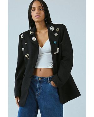 Sister Jane Albert Charm Embellished Blazer Jacket - Black