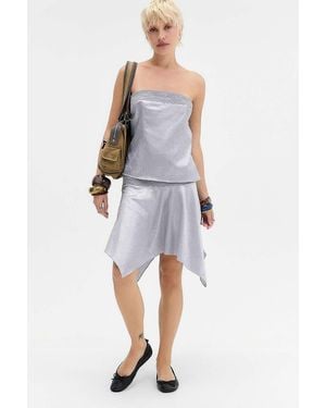 Motel Kavaji Asymmetric Midi Skirt - Metallic