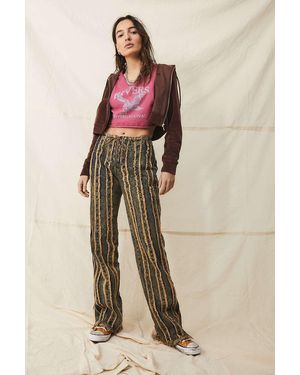 Jaded London Distressed Acid Wash Stripe Jeans - Multicolour