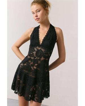 Out From Under Jena Lace Slip Dress - Black