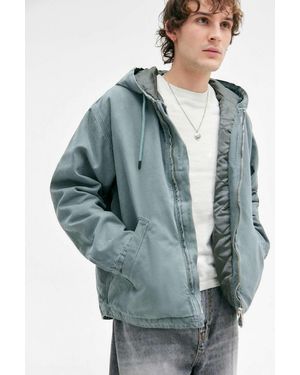 BDG Rex Petrol Canvas Skate Hoodie - Blue