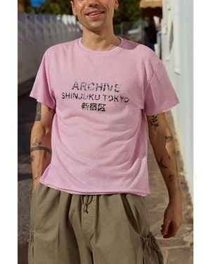 Urban Outfitters Uo Pink Archive Short Sleeve Slub T-shirt