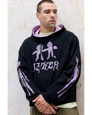 Ayker Black Abstract Totem Hoodie - Blue