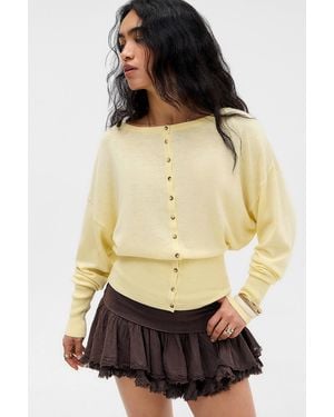 Urban Outfitters Uo Daley Batwing Cardigan - Natural