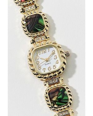 Urban Outfitters Statement Rhinestone Square Chain Watch - Metallic