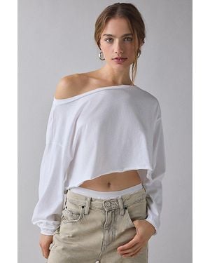 Out From Under On The Move Off-Shoulder Long Sleeve Tee - Gray
