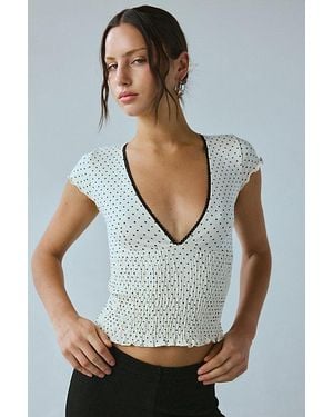 Kimchi Blue Only You Smocked Short Sleeve Top - Multicolor