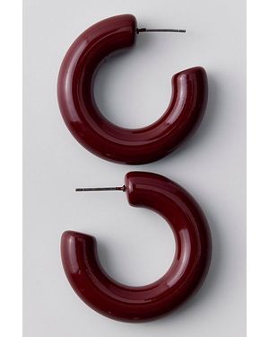 Urban Outfitters Jill Icon Chunky Hoop Earrings - Red