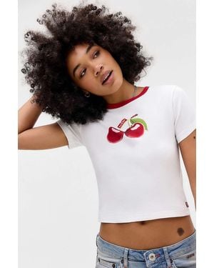 Urban Outfitters Levi's Essential Cherry T-shirt - White
