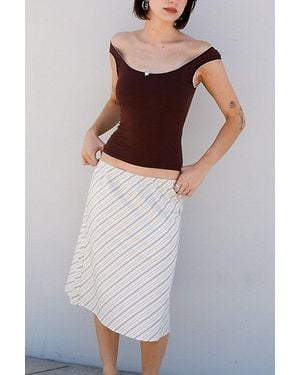 RAT BOI Woven Bias Midi Slip Skirt - Multicolor
