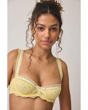 Out From Under Flora Ribbon Trim Lace Underwire Bra - Natural
