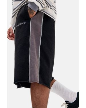 iets frans... Black Harri Panel Raw Hem Shorts