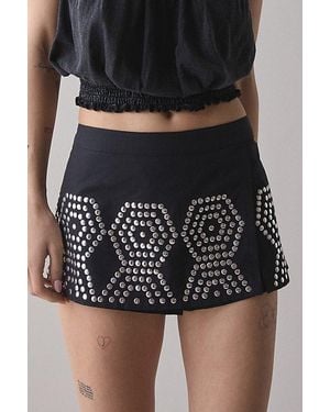 Silence + Noise Sky Festival Studded Micro Skort - Black