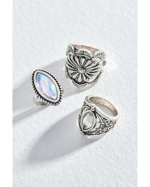 Silence + Noise Silence + Noise Ornate Textured Rings 3-pack - Grey