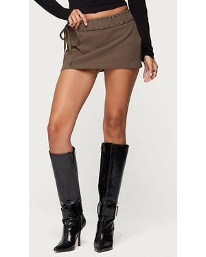 Edikted Studded Tie Belt Mini Skort - Black
