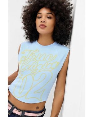 TRUE RELIGION Sporty Raglan Rib Top - White