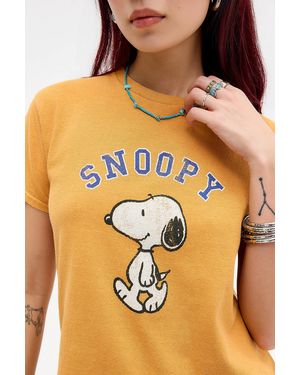 Urban Outfitters Uo Varsity Snoopy Relaxed T-shirt - Orange