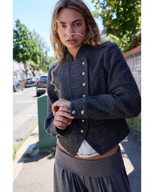 Urban Outfitters Uo Kari Asymmetric Wool Jacket - Blue