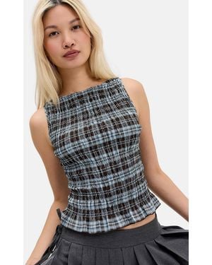 Daisy Street Uo Exclusive Shirred Top - Blue